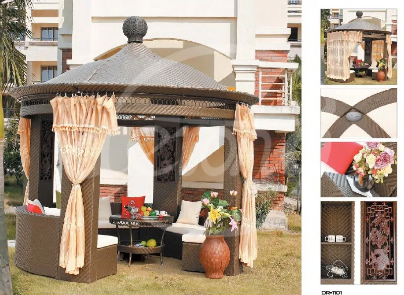 Rattan Gazebo Tent Wicker House Outdoor Furniture Garden Set Outdoor Gazebo Buy Wicker House