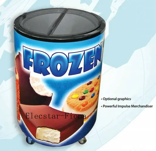 Mobile Barrel Freezer,Ice Cream Freezer,Barrel Shaped Can Freezer