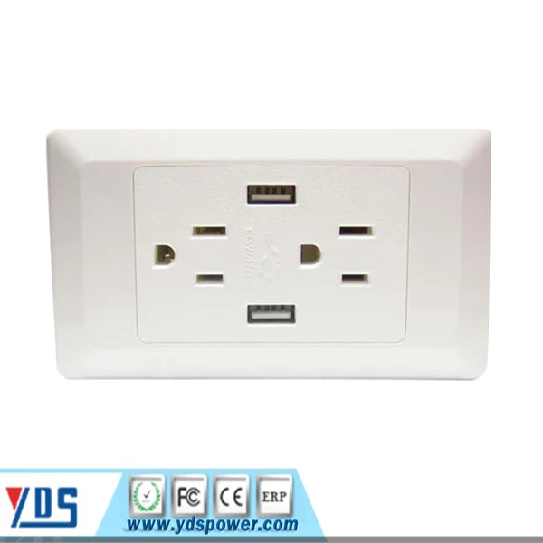 Americana De Alta Calidad Tipo De Enchufe De Pared Usb 110v Doble Salida Usb Mundial Enchufe De Pared Usb Buy Toma Cepillada Con Puertos Usb Toma De Pared Usb Global Toma De Pared