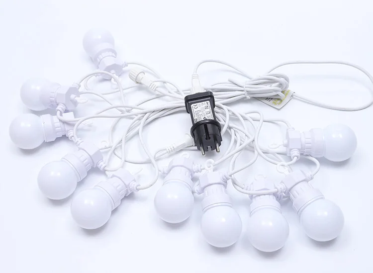 Ningbo IP65 Garland Patio Rubber wire festoon lighting 10m Ball Sets Garden Led Light Outdoor G50 Globe String Lights