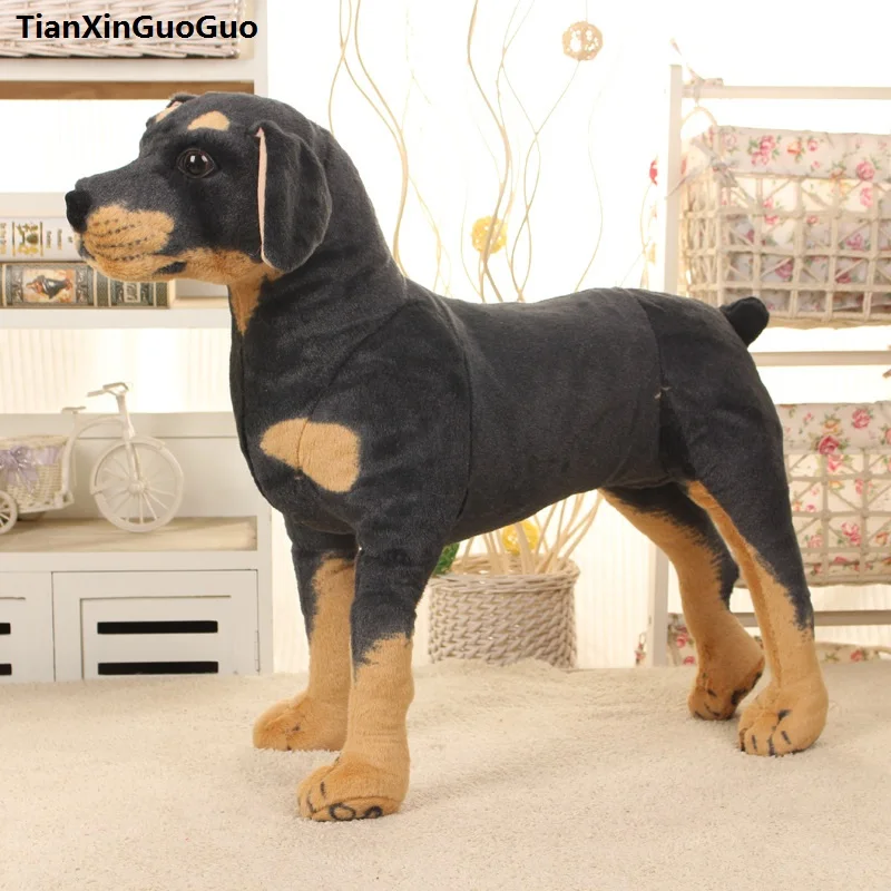 Recheado de Pelúcia Brinquedo de Simulação de Rottweiler Presente de Aniversário Cão 27x25 cm Lance Macio Travesseiro H0777 4 luxuoso, presente de aniversário h0777