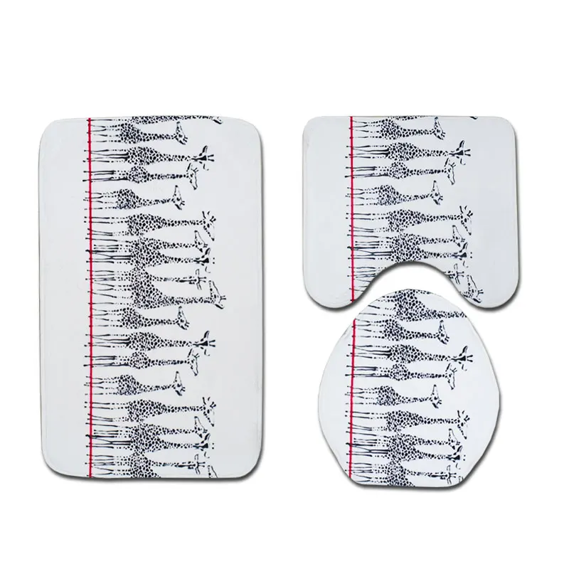 Amazon best sell Waterproof Polyester 3d print designer bath mat and  shower curtain