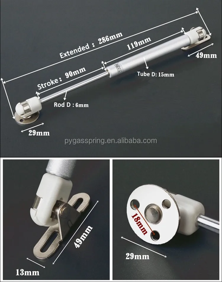 Customize Stainless Steel Pressure Adjustable Gas Strut Gas Spring With