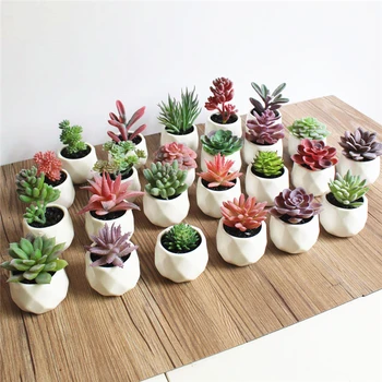 China Wholesale Small Size Artificial Plants Potted Succulents For