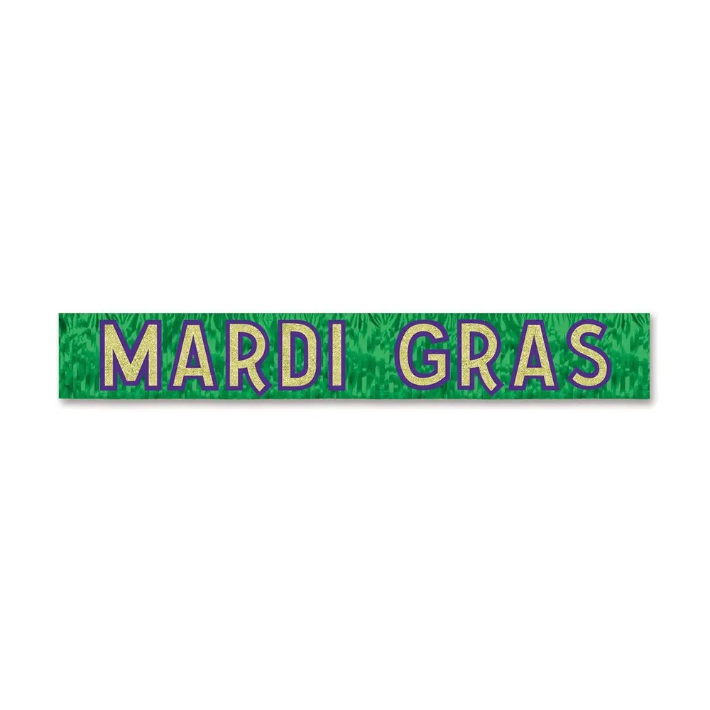 54-Inch by 108-Inch The Beistle Company Beistle 57938 Mardi Gras Beads Tablecover