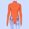 2019 western Fashion 3 colors women clothing sexy high neck long sleeves jumpsuit leotard romper sports bodysuits