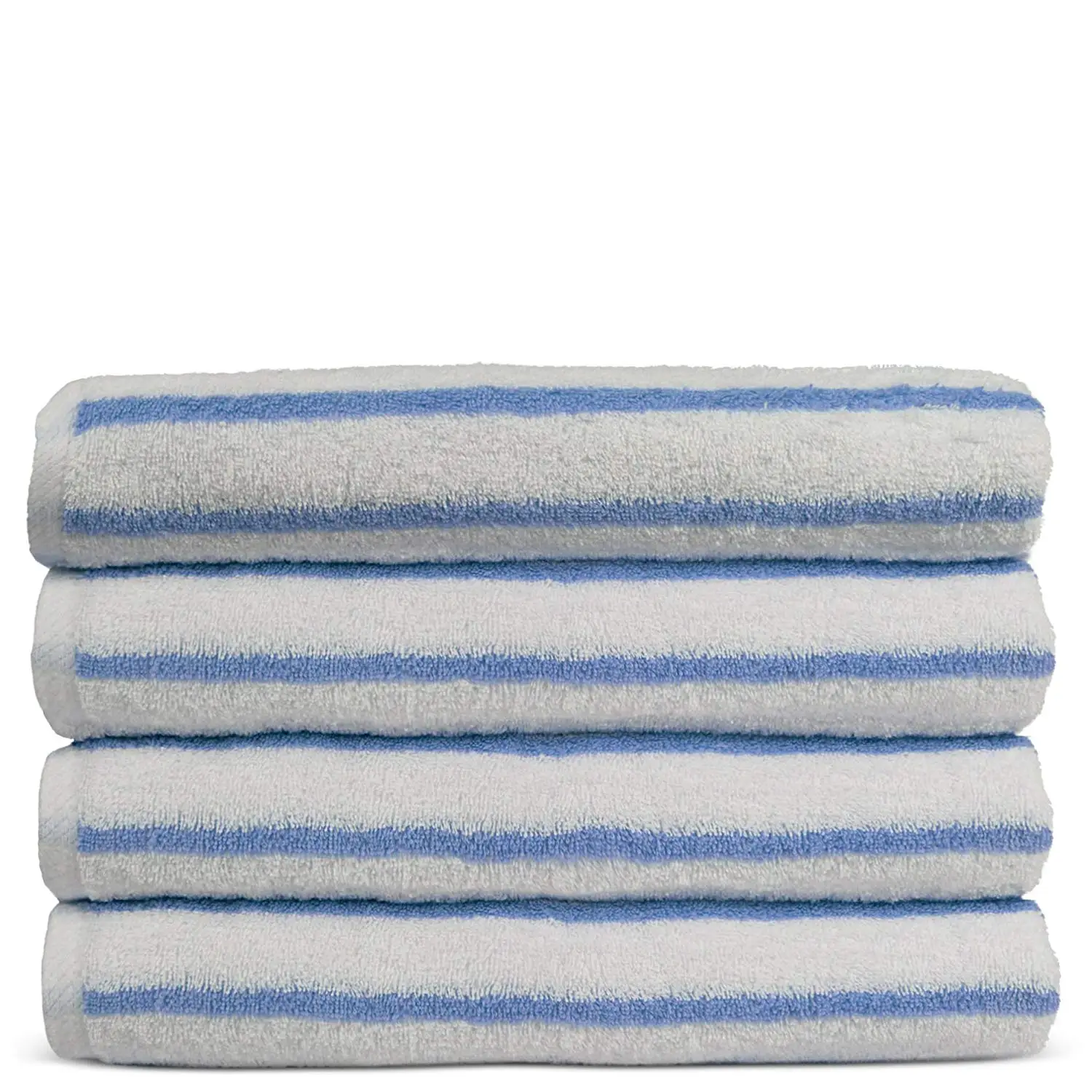 Chakir Turkish Linens Turkish Cotton 4-Piece Pool Beach Towels (30x60 inches), Cabana-Stripe Style (Blue)