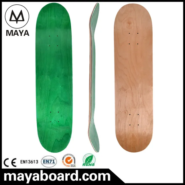 Maya high quality canadian maple 7 layer green color skateboard decks