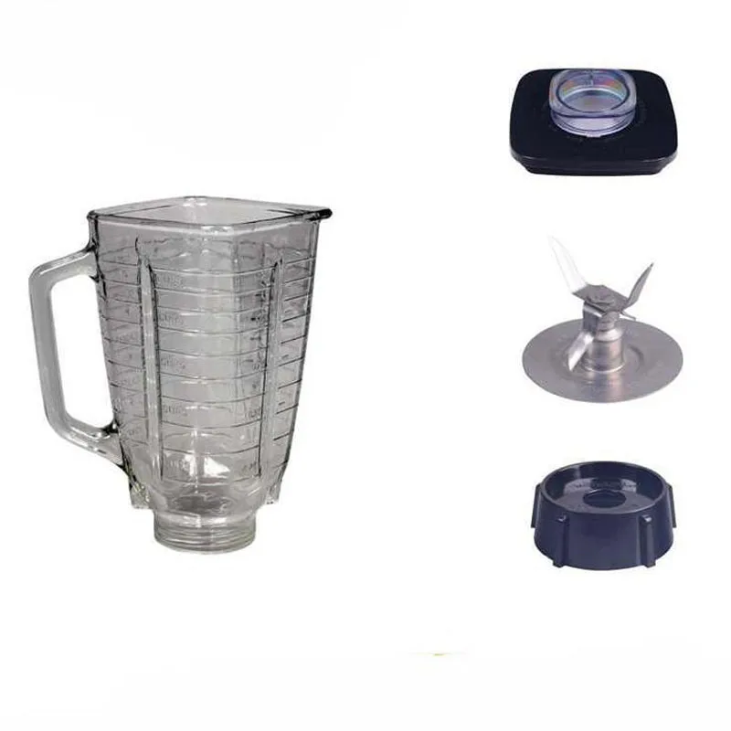 Glass Jar Juicer Blender Spare Parts Blender Square Glass Jar 1.25l Square Blender Glass Jar