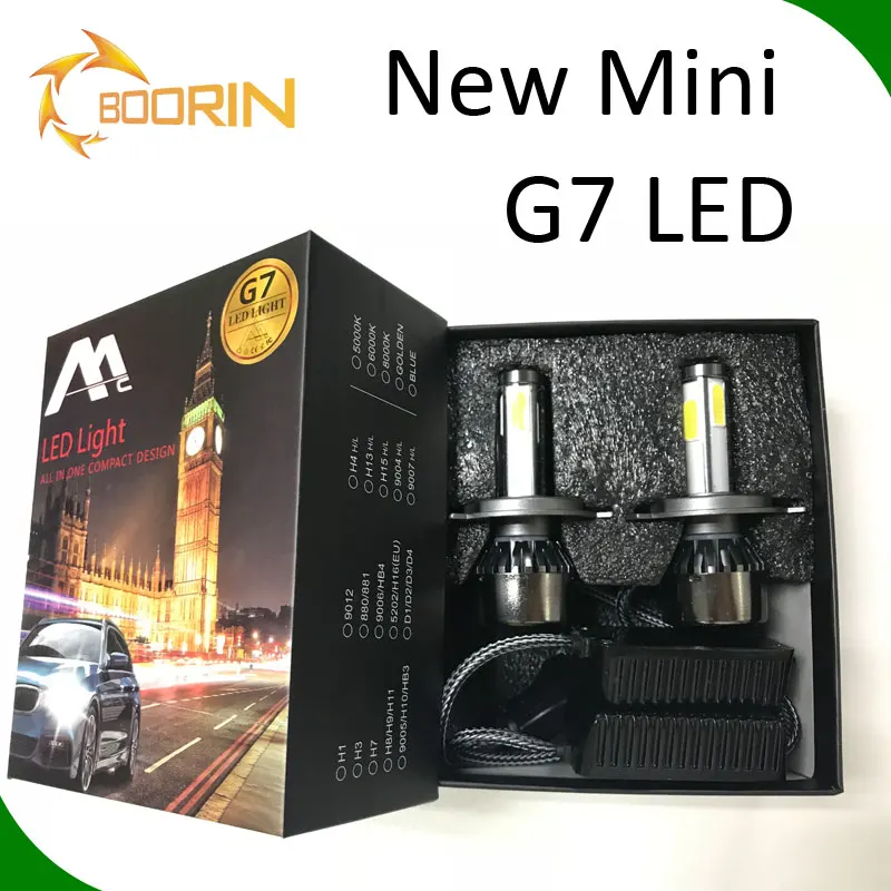 Small g7 g20 4 side led kit high low light 2019 new guangzhou auto h4 h7 led headlight g5 replacement hid xexon bulb