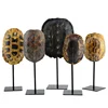 Resin Statue Decor Turtle Shell Sculpture Model Metal Base Home Decor Gifts