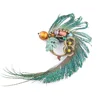 handmade Peacock Feather brooch Ethnic vintage jewelry