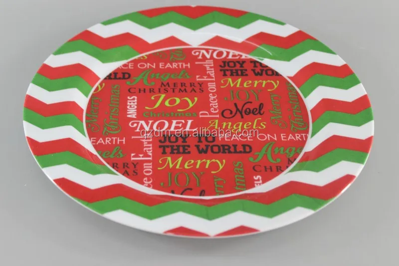 Christmas Melamine Plate, X'mas Dinner Plate
