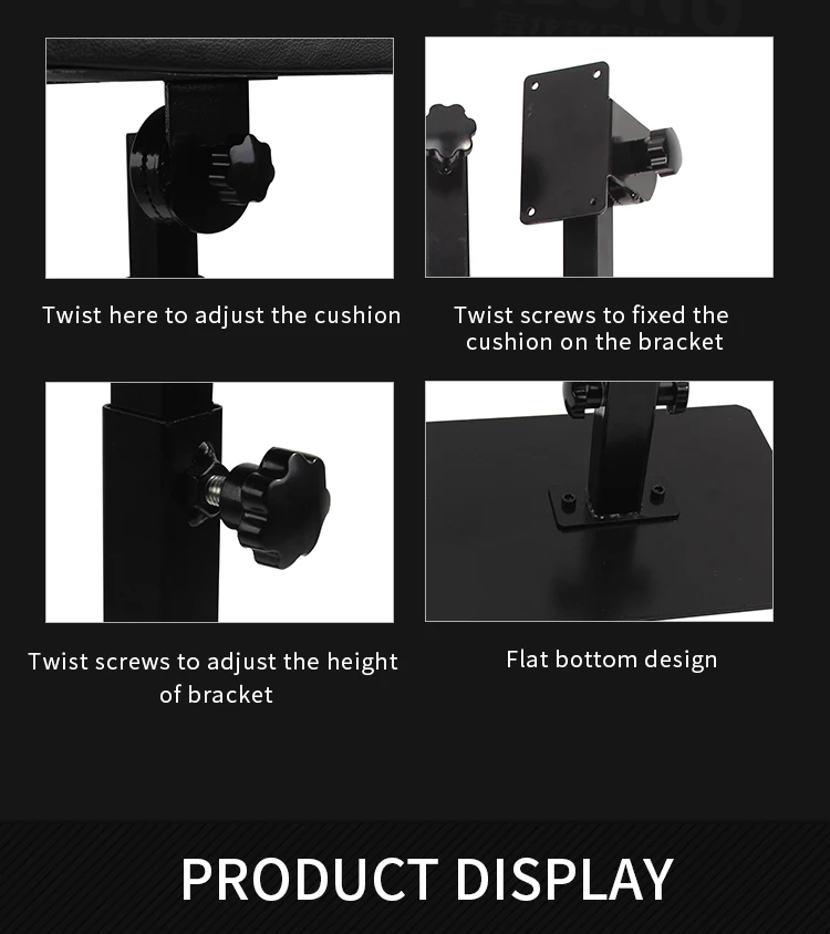 Yilong China Manufacturer Black New Design Square Bottom Arm Rest Portable Adjustable Tattoo Legrest Armrest