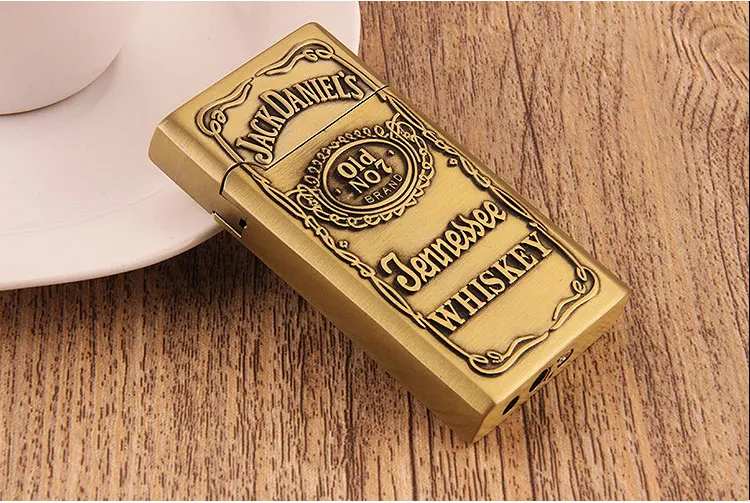 Dk217 New Exotic Creative Metal Relief Windproof Straight Gas Lighter