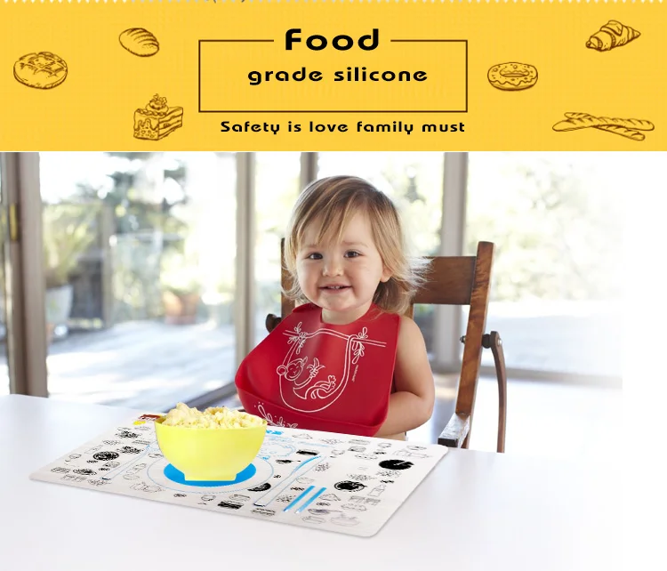 Fda Approved Silicone Painting Drawing Coloring Place Mat Washable