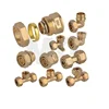 MG-C60 Plumbing copper Tee brass compression Pex Fitting in canada all size brass fittings dubai uae brass to copper fittings