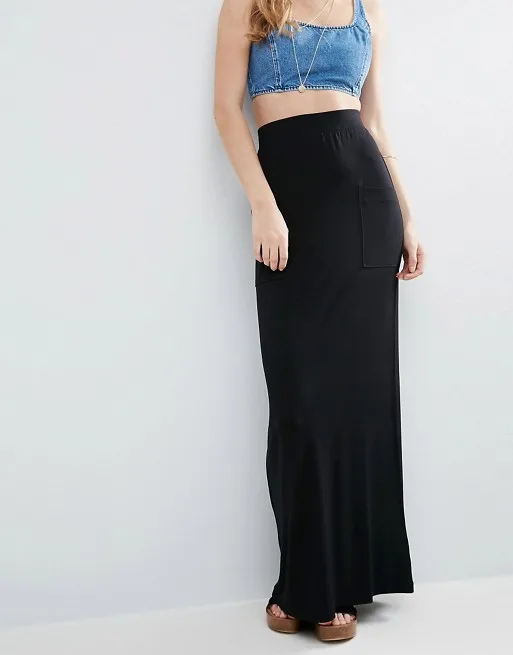 jersey maxi skirt with pockets