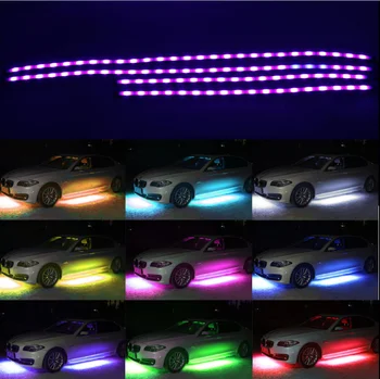4 Pcs Rgb Colors Led Strip Under Car Underbody Underglow Neon 4 Pcs Rgb Colors Led Strip Under Car