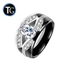 Wholesale combined jewelry black ceramic 925 sterling silver ring