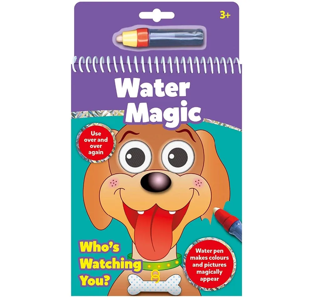 product 6 x 8 magic water drawing book scratch book with water pen kids school stationery set-7