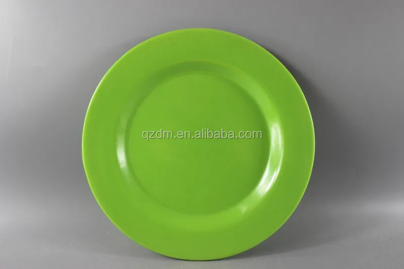 Melamine Colorful plate Green Dishes solid color