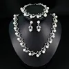 Europe America Creative New Alloy Diamond Pearl Necklace Earring Bracelet Set