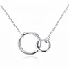 925 Sterling Silver Necklace with Interlocking Two-Circles Pendant Necklace Chic Circles Jewelry
