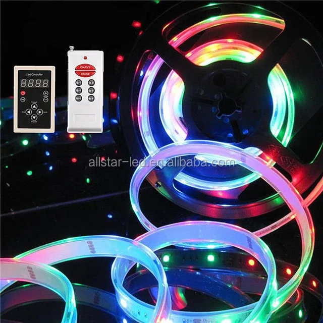 Dream Magic RGB digital led tape Strip Lights IC 6803 16.4ft 5M 5050 150 LEDs with 133 RF Remote Controller and Power Supply