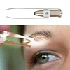 Stainless Steel Make Up Eyelash Hair Removal LED Eyebrow Tweezer With Light