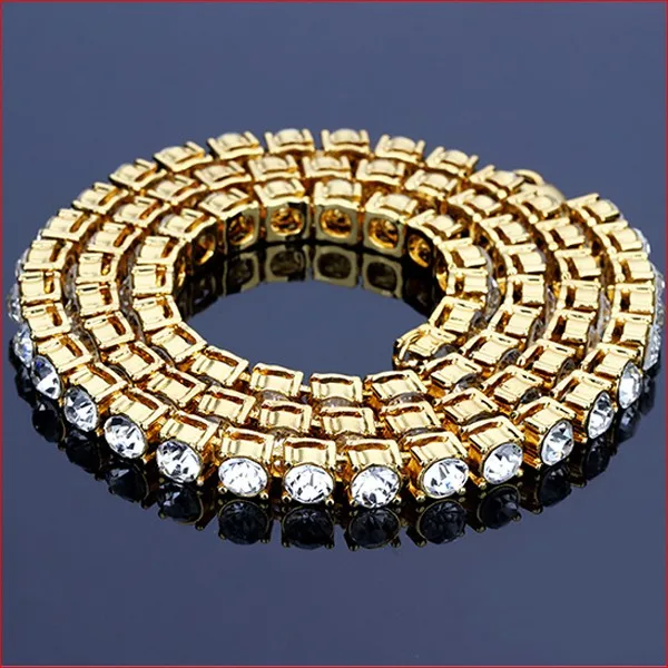 18k Gold 1 Row 8MM Lab Diamond Iced Out Chain Men/'s Hip Hop Tennis Necklace
