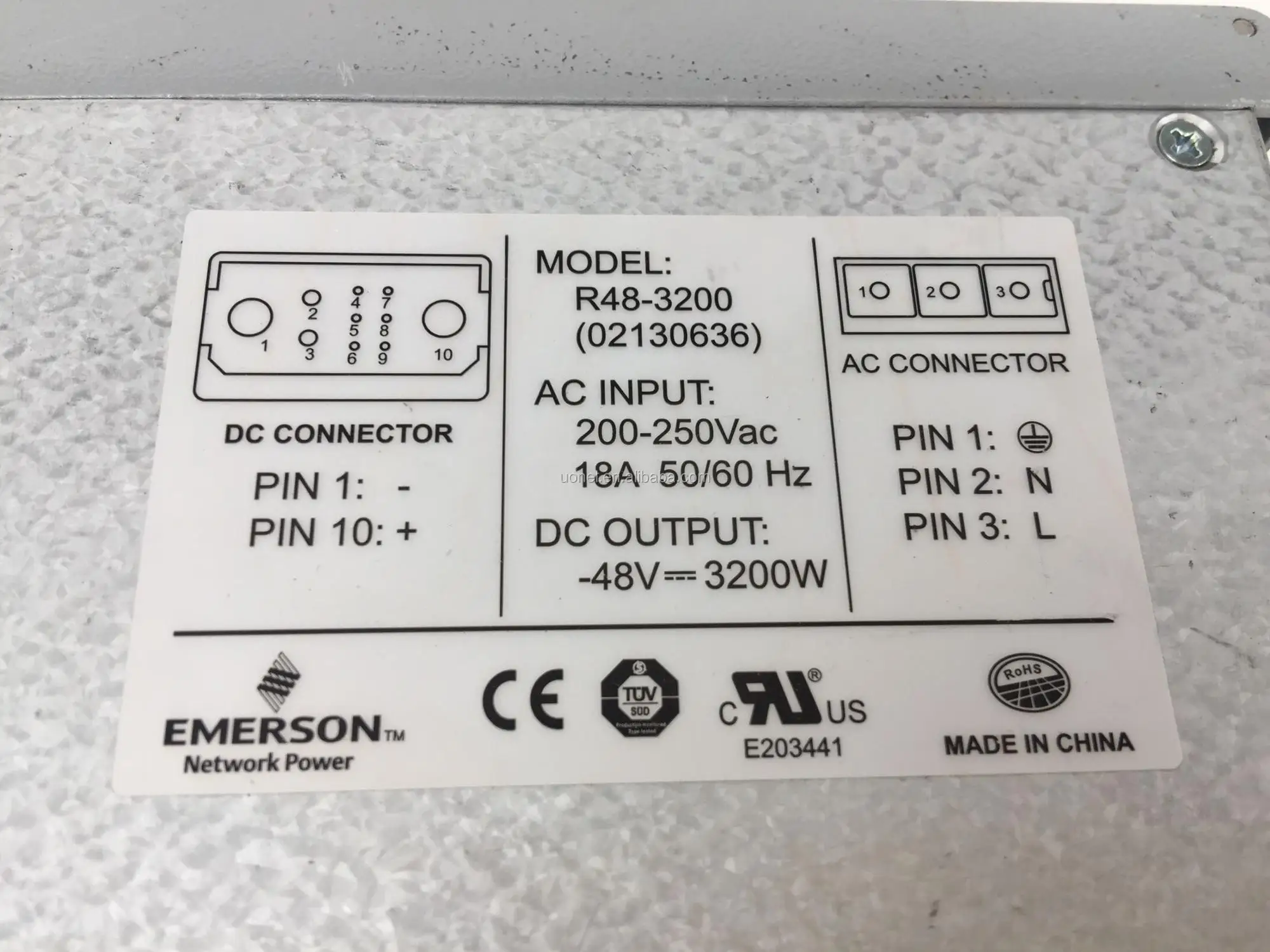 Emerson 3200W 48v DC power rectifier module R483200 02130636, View R48