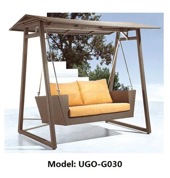 Rain Weather Swing Chair Outdoor Patio Furniture Wicker Garden Iron