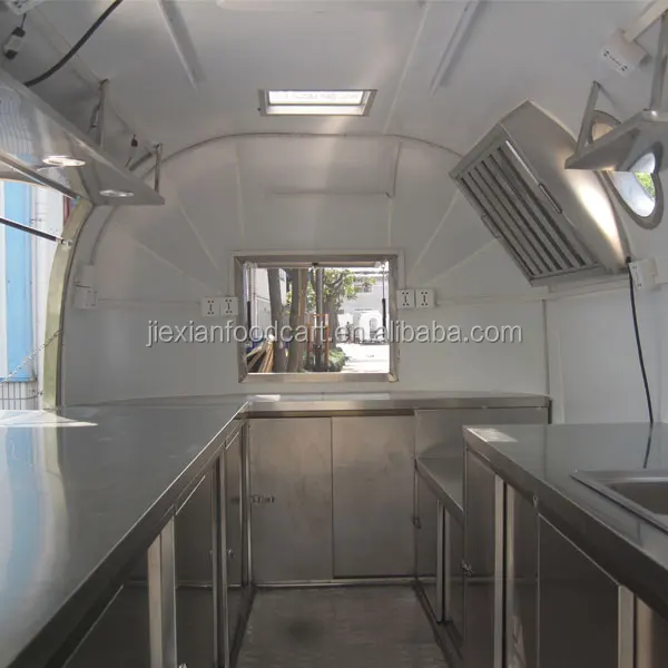 Airstream look hot sale hamburger mobile food cart,airstream caravan food truck,airstream food trailer
