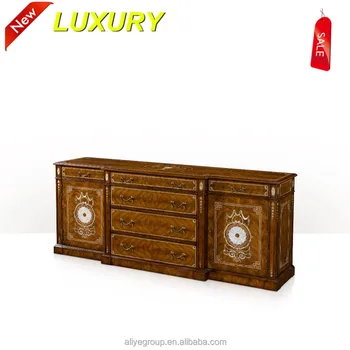 2016 Hot Luxury Hand Carved Wooden Antique Gold Tv Stand 1001f 86