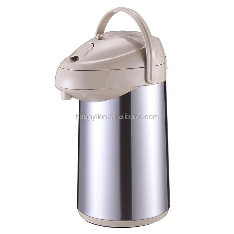 TIGER Non-Electric Stainless Steel Thermal Air Pot Beverage Dispenser with  Glass Liner 3.0L