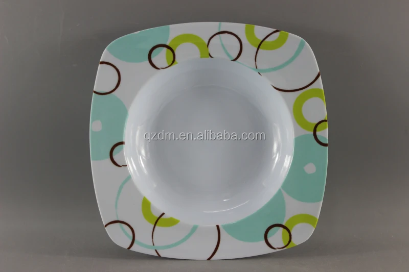 Square Melamine Soup plate Picnic Deep Dishes
