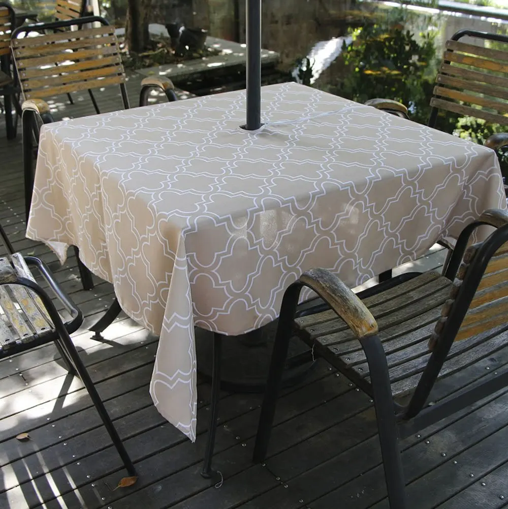 Buy Iisutas Outdoor Patio Tablecloth With Umbrella Hole And Zipper