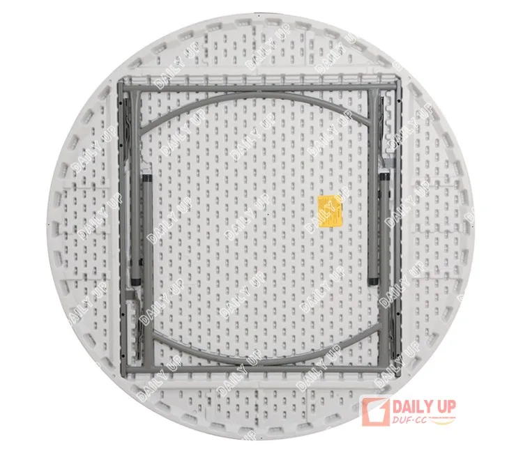 4567ft Round Dining Table Waterproof White Plastic Outdoor Table Set for Party Suitcase HDPE Folding Round Table and Chairs