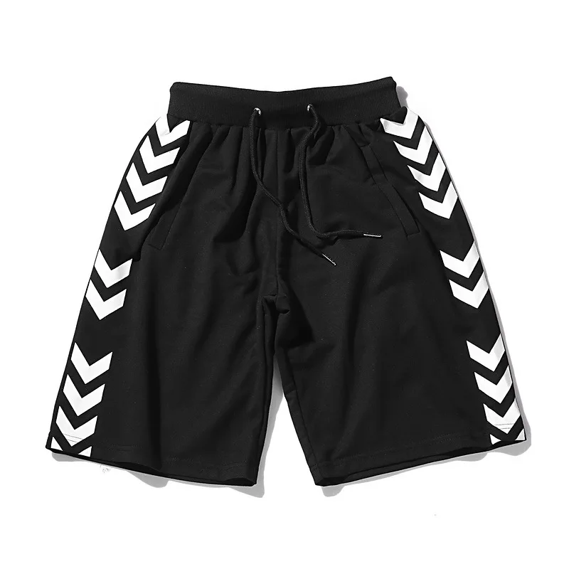 Oem High Quality Cotton Drawstring Jogger Shorts Custom Black Printed ...