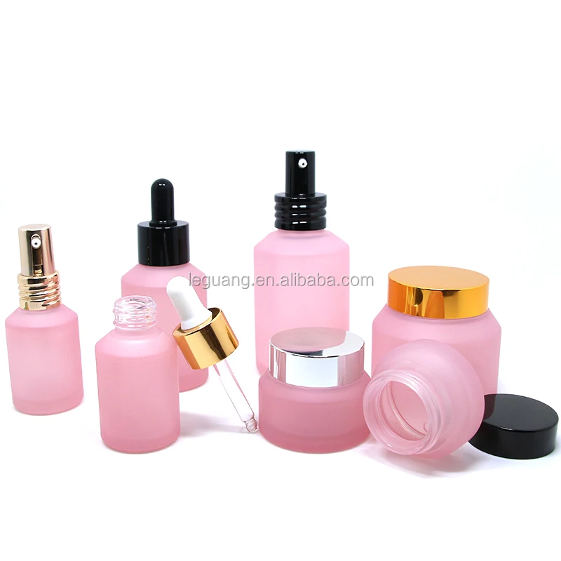 Wholesale New Type Serum 30ml Pink Glass Dropper Bottle For Essential