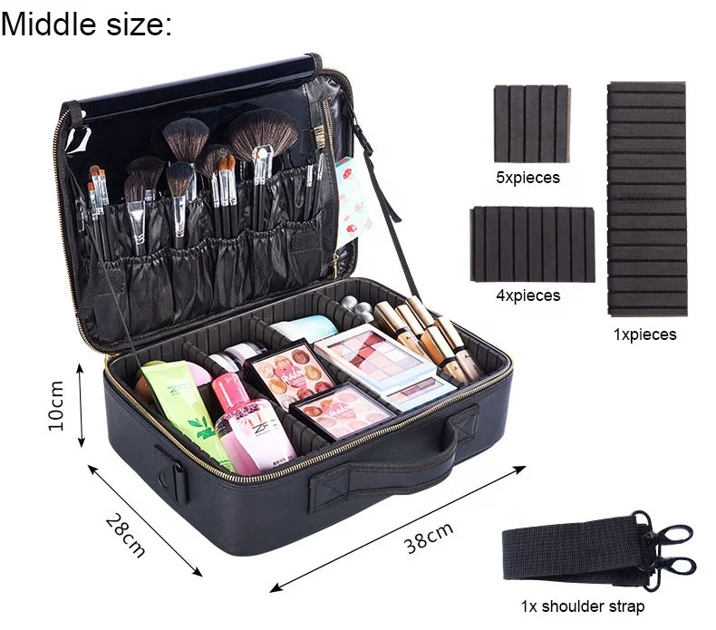 leather train case makeup