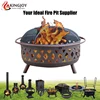 36 inch Big size deep outdoor wood burning fire pit with lattice pattern