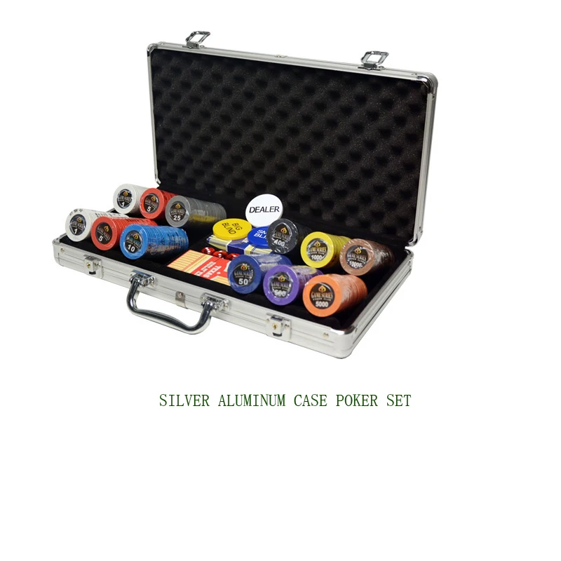 SILVER CASE POKER SET 300