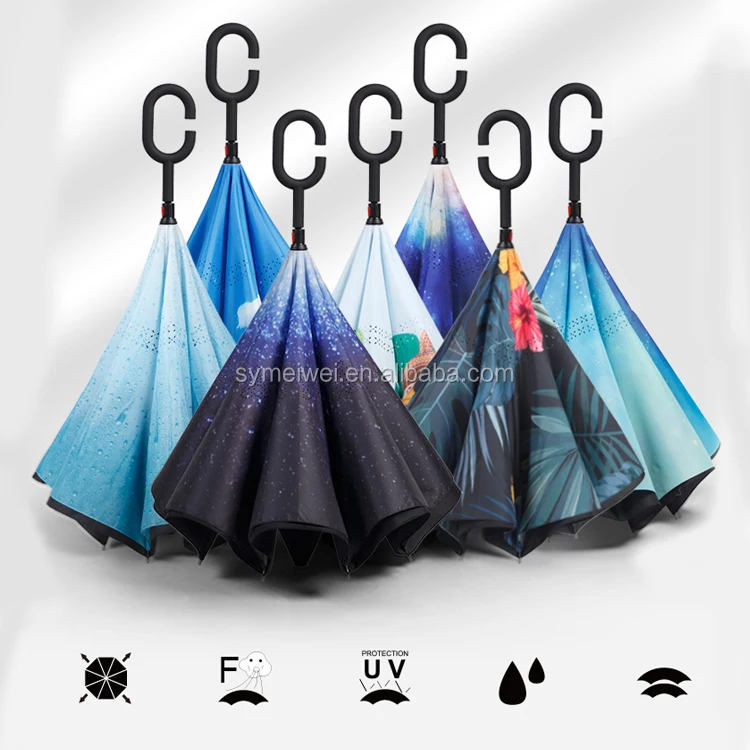 Umbrella With Logo Reverse Golf Promotional Custom Inverted Cheap