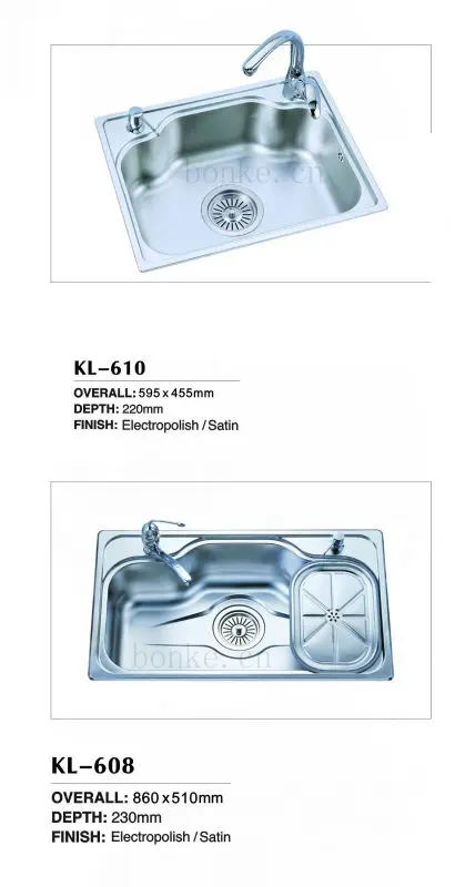 Kl 610 的柜台厨房水槽 盆 不锈钢厨房水槽 Buy 厨房水槽 不锈钢水槽 Topmount 水槽盆product On Alibaba Com