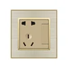 FIKO Hotel wall 86 socket panel with a single control band 10A bipolar and tripolar socket Gold five-hole socket with switch
