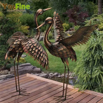 Life Size Bronze Crane Garden Statue For Life Size Bronze Crane Garden Statue
