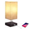 Modern wood simple E27 table lamp deck lamp fabric shade LED solid table lamp for bedside
