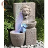 IP55 decoration outdoor garden sun controlled resin lion solar water fountain